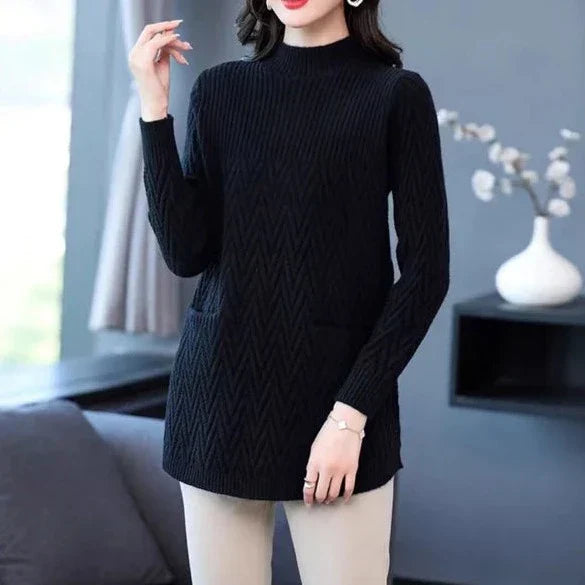 Pullover Agnes für Damen mit hohem Kragen