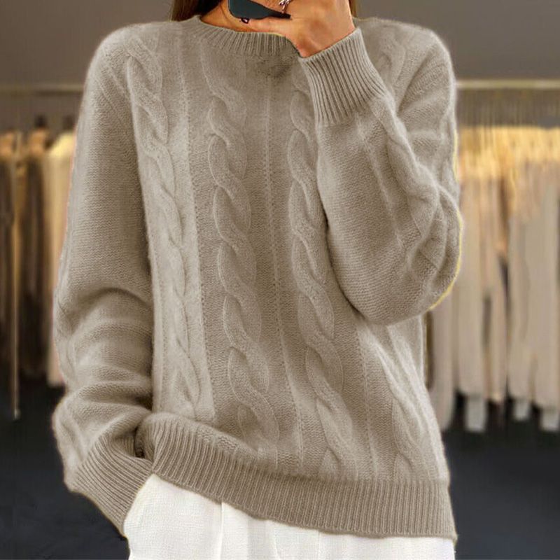 ModeGeist | Sweater - Gemütlicher Damen Langarm Strickpullover