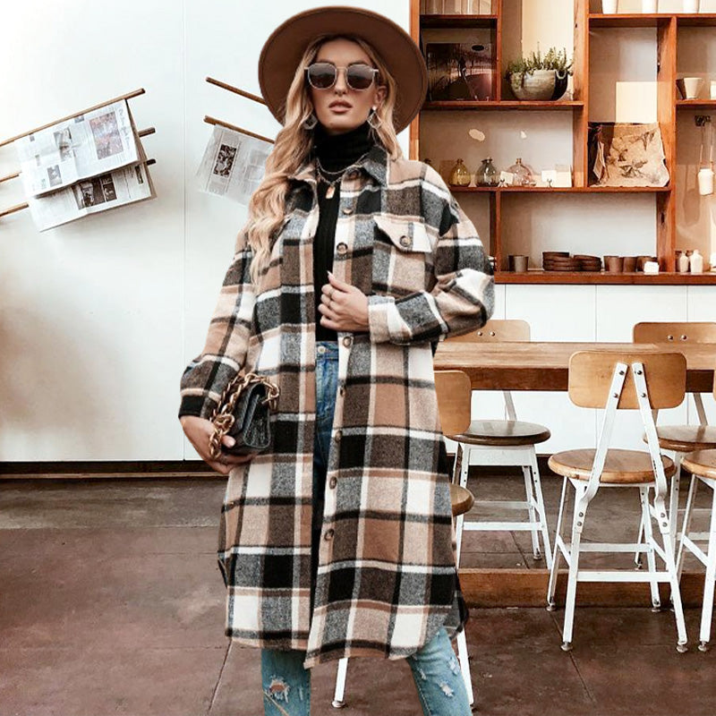 ModeGeist | Sophisticated Checkered Jacket For Women