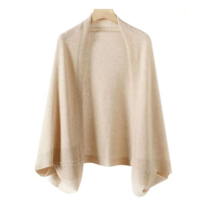 Sefina Faux Cashmere Double Layer Scarf Knit Jacket