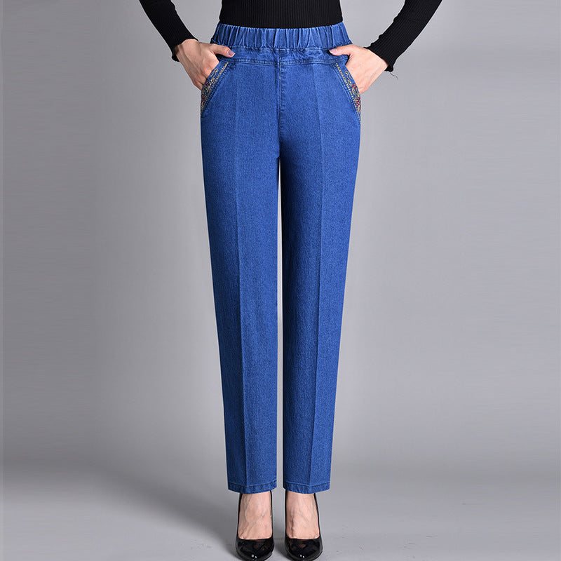 Sanne Jeans für Damen: mit Seitentaschen und elastischem Bund