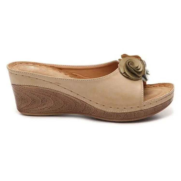 MODEGEIST Damen Keilabsatz Sandalen Gepolstert Verstellbar
