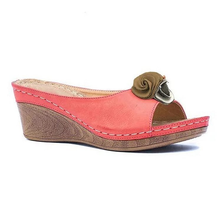 MODEGEIST Damen Keilsandalen Orthopädisch Gepolstert Wedge Beige