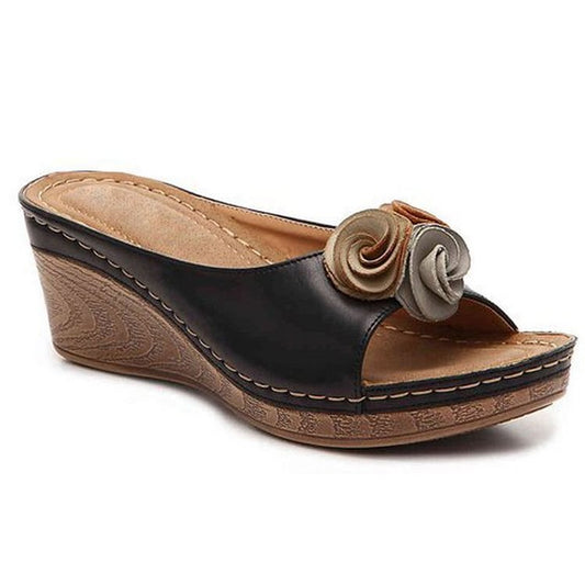 MODEGEIST Damen Keilabsatz Sandalen Gepolstert Beige