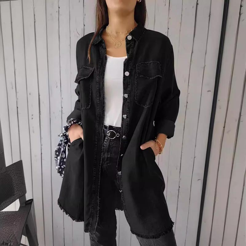ModeGeist | Klassische Lange Jacke für Frauen