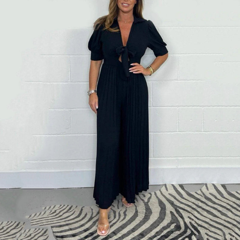 Damen-Jumpsuit Elin: Einfarbig und plissiert