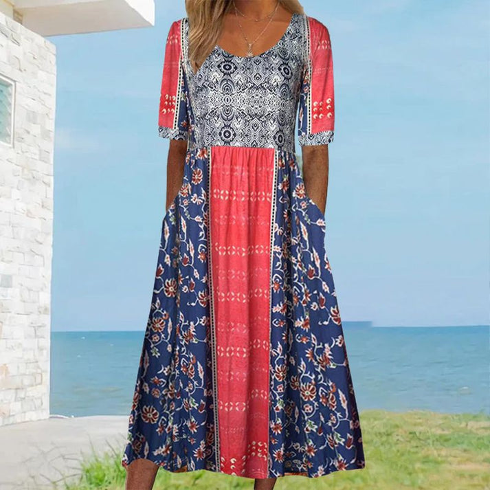 Baumwoll-Midikleid ELARA mit Druck