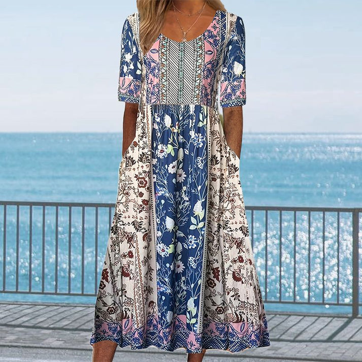 Baumwoll-Midikleid ELARA mit Druck