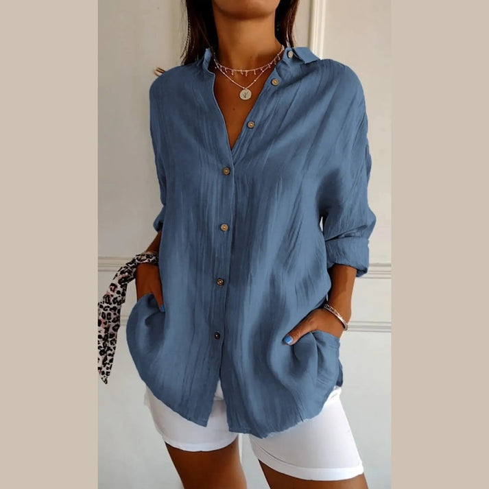 MARLA Bluse mit Knöpfen und lockerem Schnitt