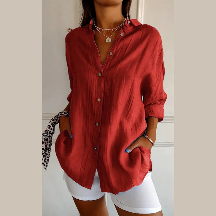 MARLA Bluse mit Knöpfen und lockerem Schnitt