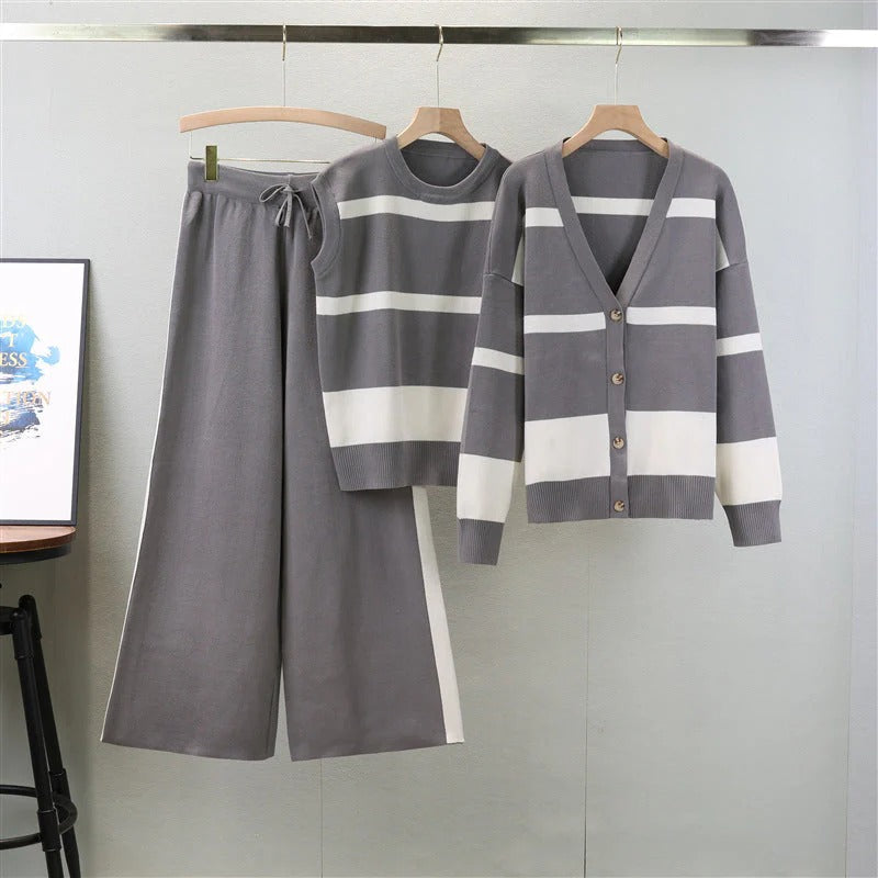Damen Loungewear Set Mara – 3-teilig, gestrickt