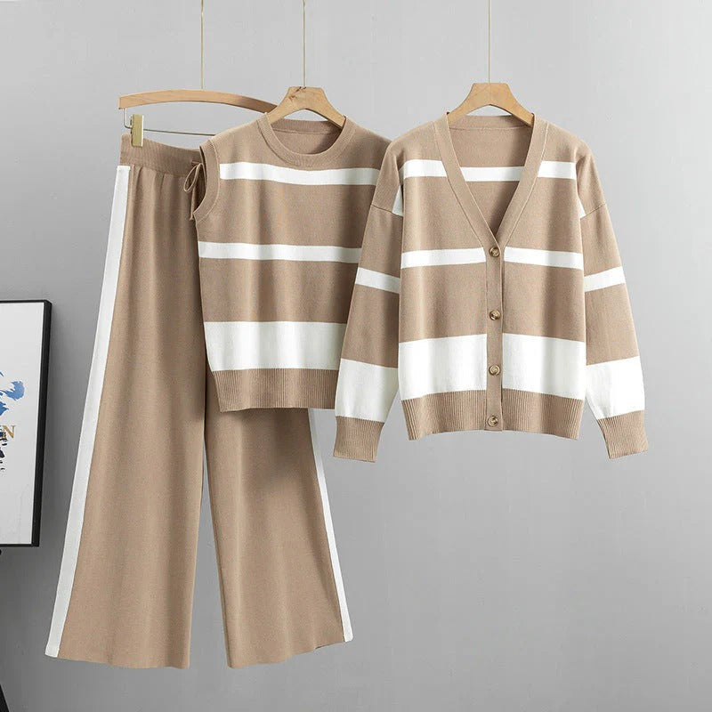 Damen Loungewear Set Mara – 3-teilig, gestrickt