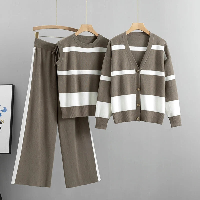Damen Loungewear Set Mara – 3-teilig, gestrickt