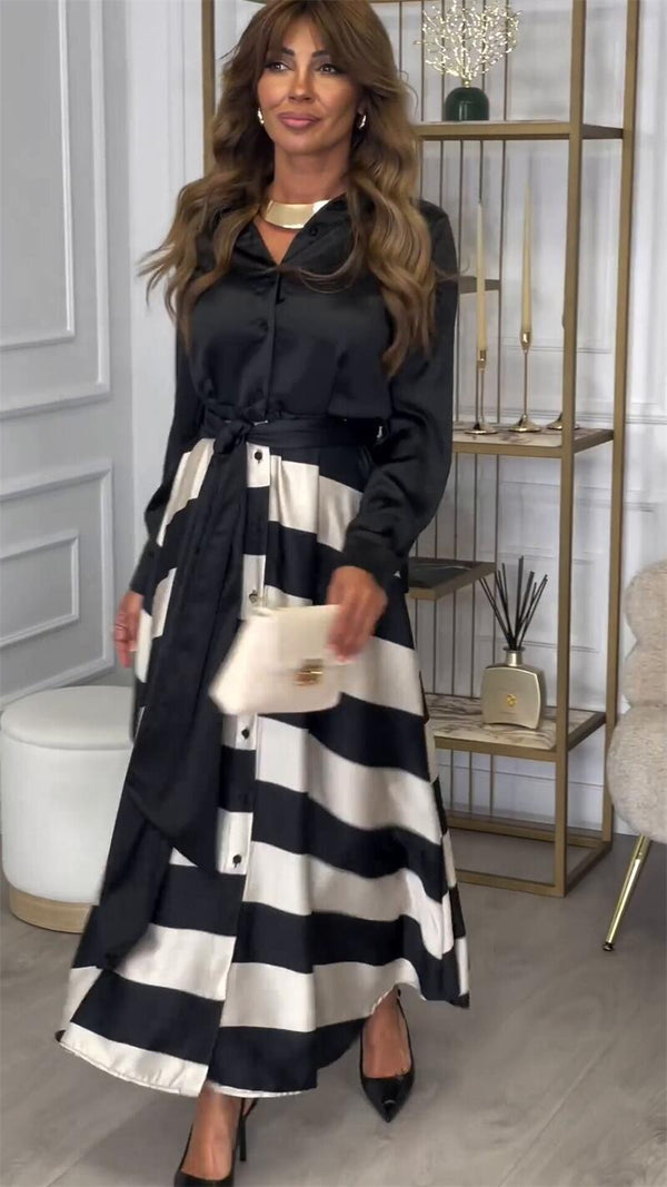Elegant Striped AIDA Dress