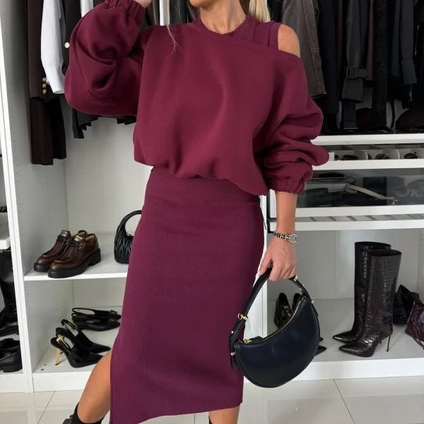OLGA: Sweatshirt- und Midikleid-Set