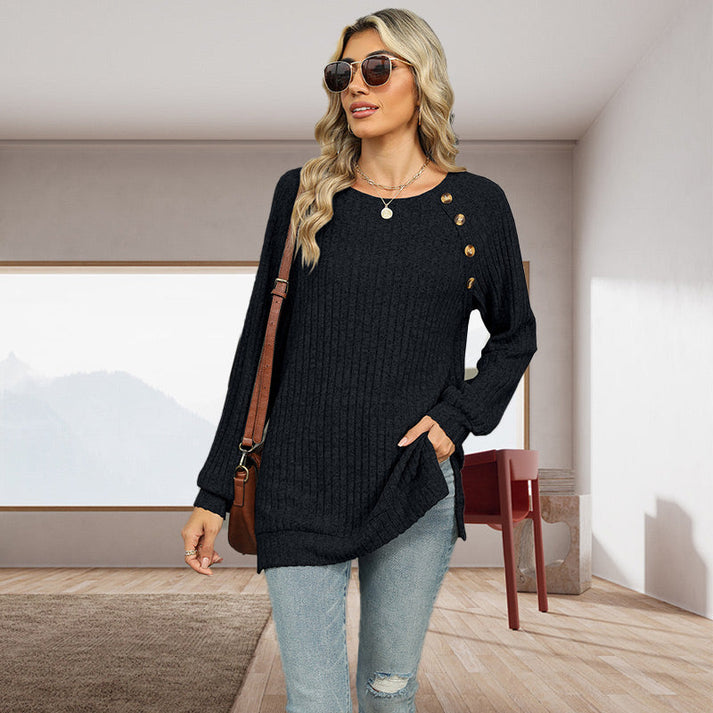 BERTRAM - Strickpullover mit Zierknöpfen