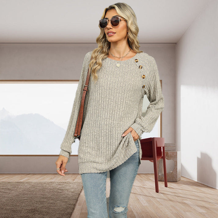 BERTRAM - Strickpullover mit Zierknöpfen