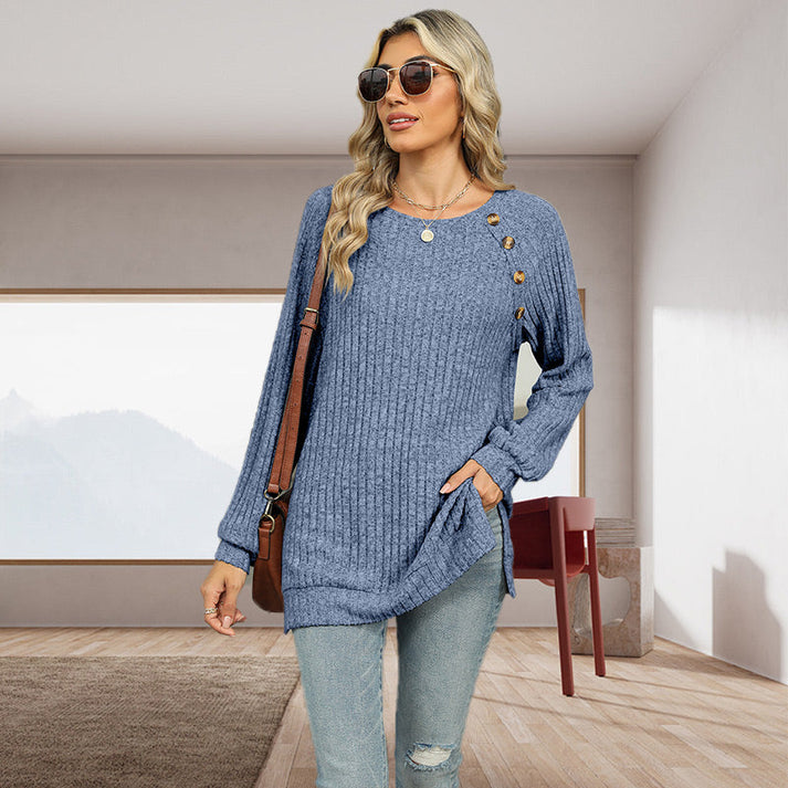 BERTRAM - Strickpullover mit Zierknöpfen