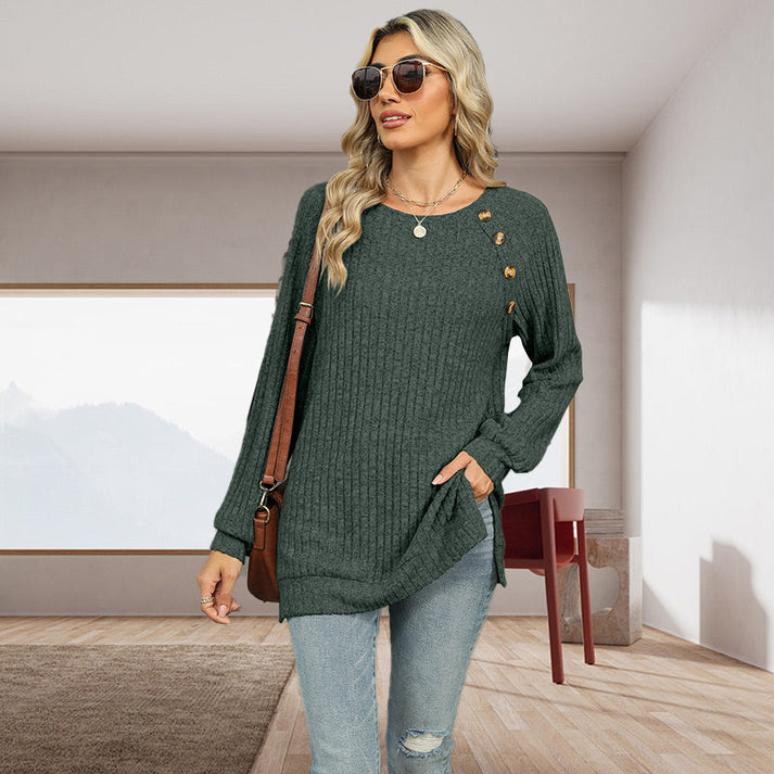 BERTRAM - Strickpullover mit Zierknöpfen