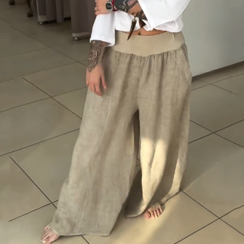 AMALIA Hose mit weitem Bein, Stretchmaterial und Taschen