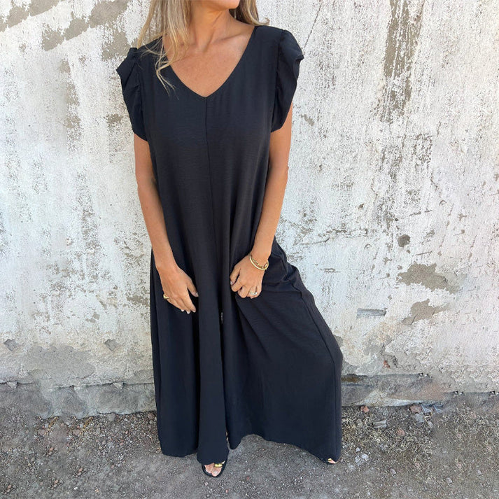 MARINA-Jumpsuit mit V-Ausschnitt