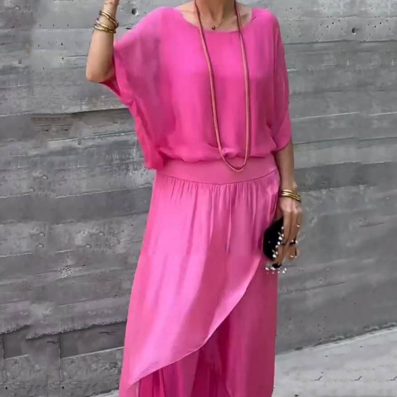 NADIRA:  Set mit asymmetrischer Bluse und Hose