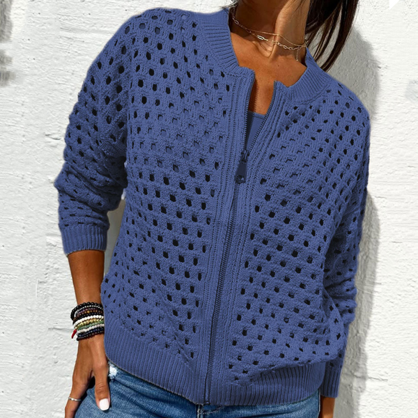 Gestrickte Jacke ELINA mit Reißverschluss