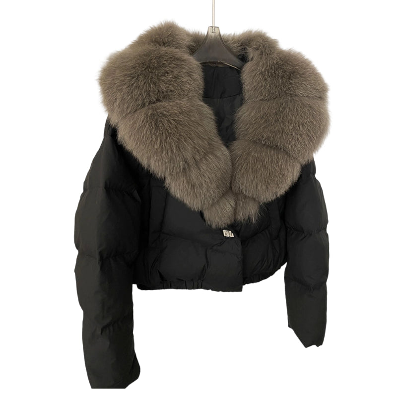 ModeGeist | Kurze Jacke mit Kunstfellkragen