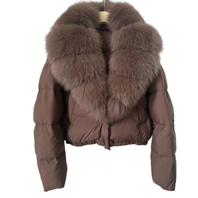 ModeGeist | Kurze Jacke mit Kunstfellkragen