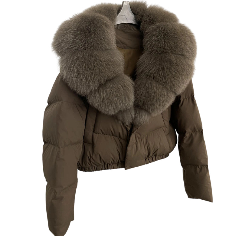 ModeGeist | Kurze Jacke mit Kunstfellkragen