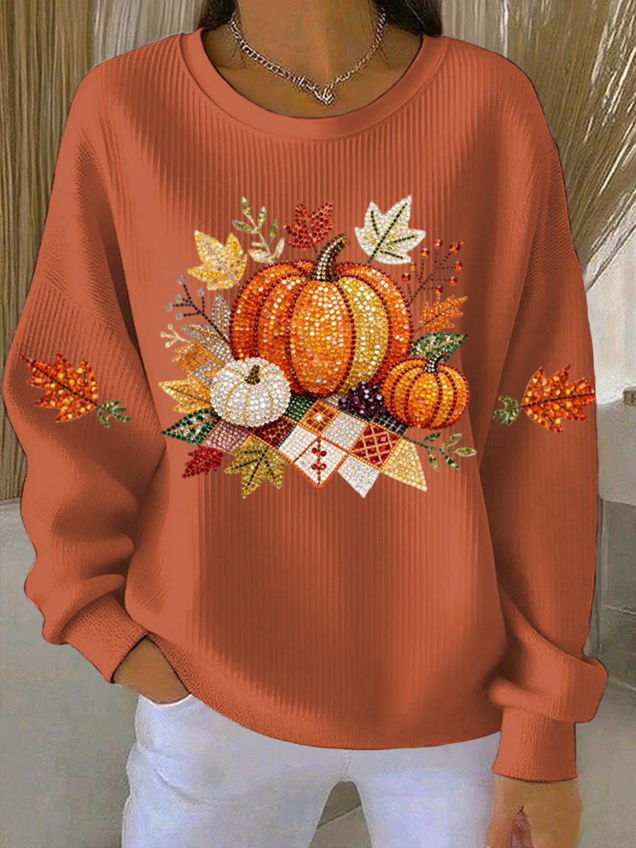MODEGEIST Damen Sweatshirt Herbst-Erntemotiv Baumwolle