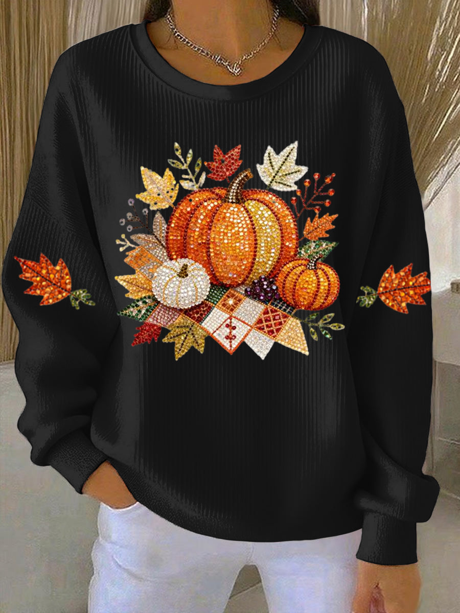 MODEGEIST Damen Sweatshirt Herbst-Motiv Baumwolle Entspannte Passform