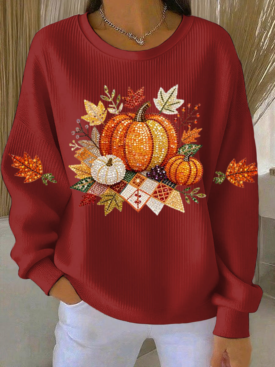 MODEGEIST Damen Sweatshirt Herbst-Motiv Baumwolle Entspannte Passform