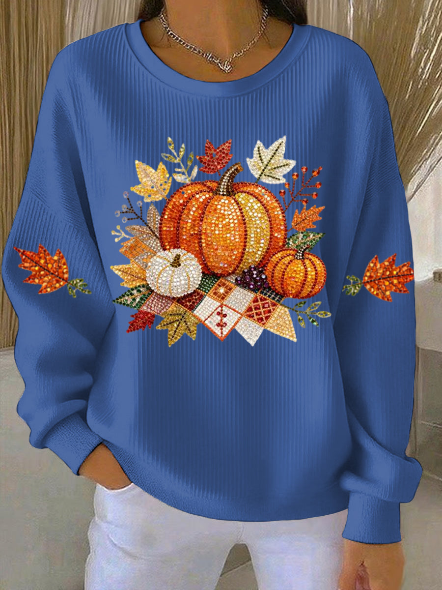 MODEGEIST Damen Sweatshirt Herbst-Motiv Baumwolle Entspannte Passform