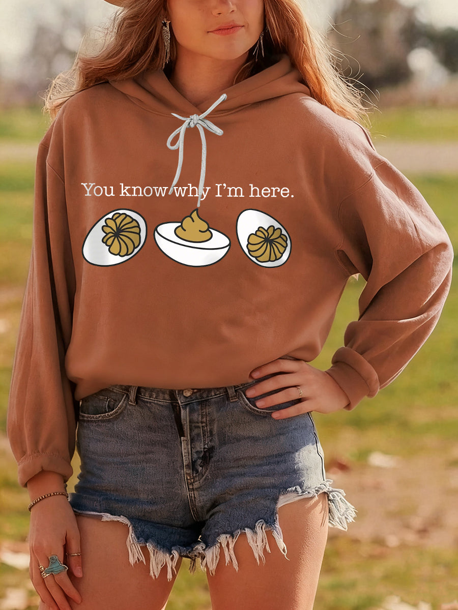 MODEGEIST Damen Thanksgiving Hoodie Festlicher Print Kuschelig