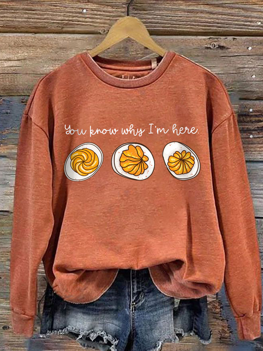 MODEGEIST Damen Sweatshirt Thanksgiving Print Oversize