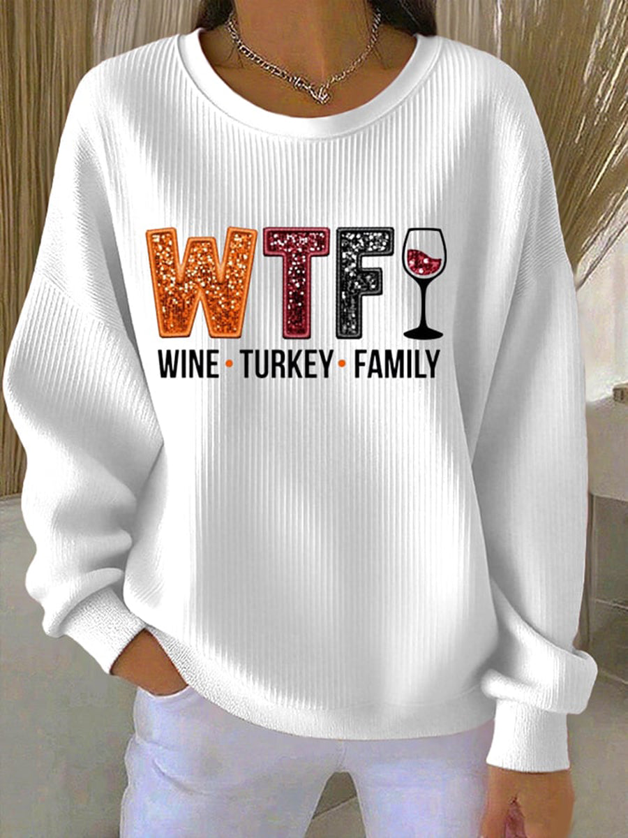 MODEGEIST Damen Sweatshirt Thanksgiving Festlich Gemütlich
