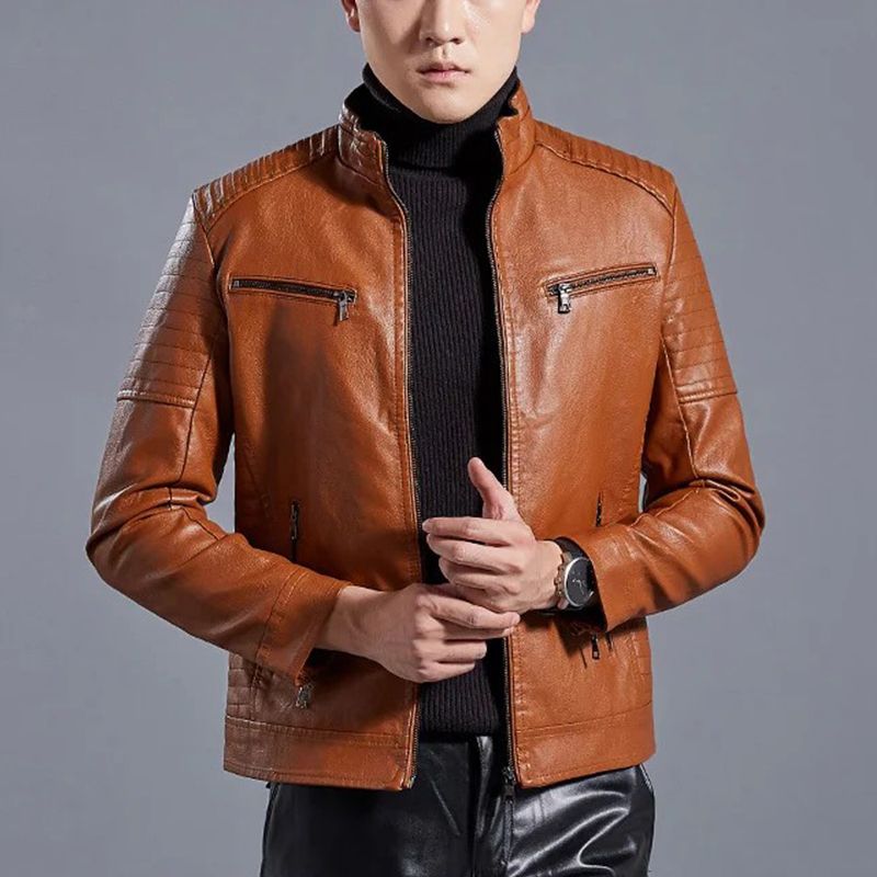 ModeGeist | Moderne Lederjacke mit Reißverschluss