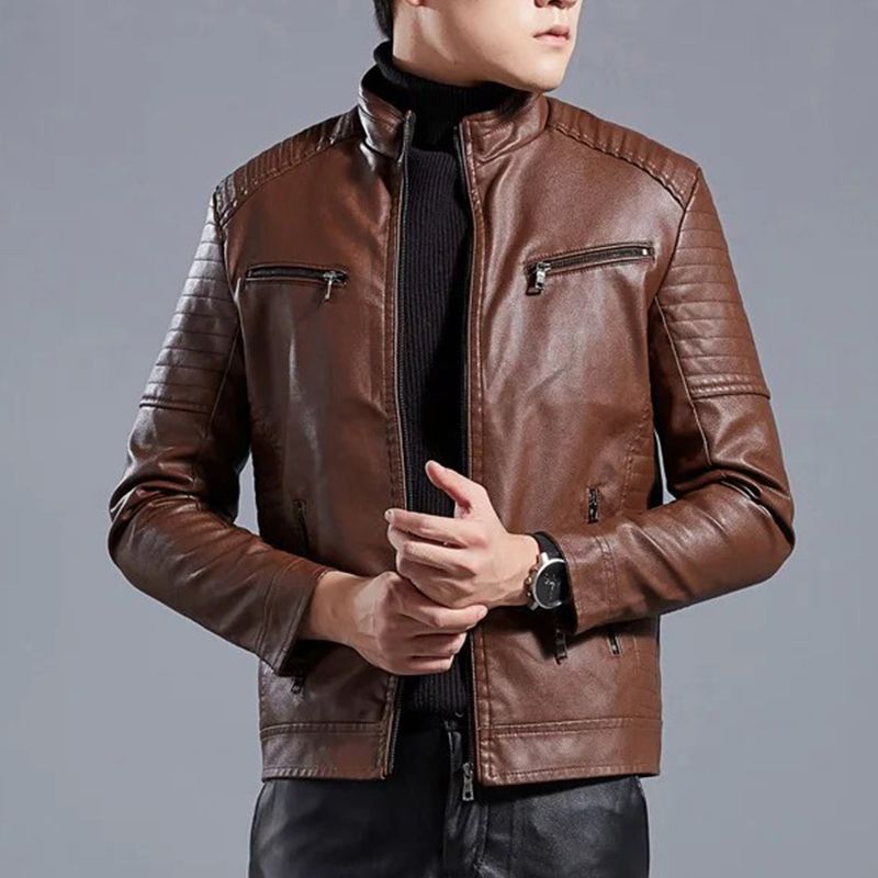 ModeGeist | Moderne Lederjacke mit Reißverschluss