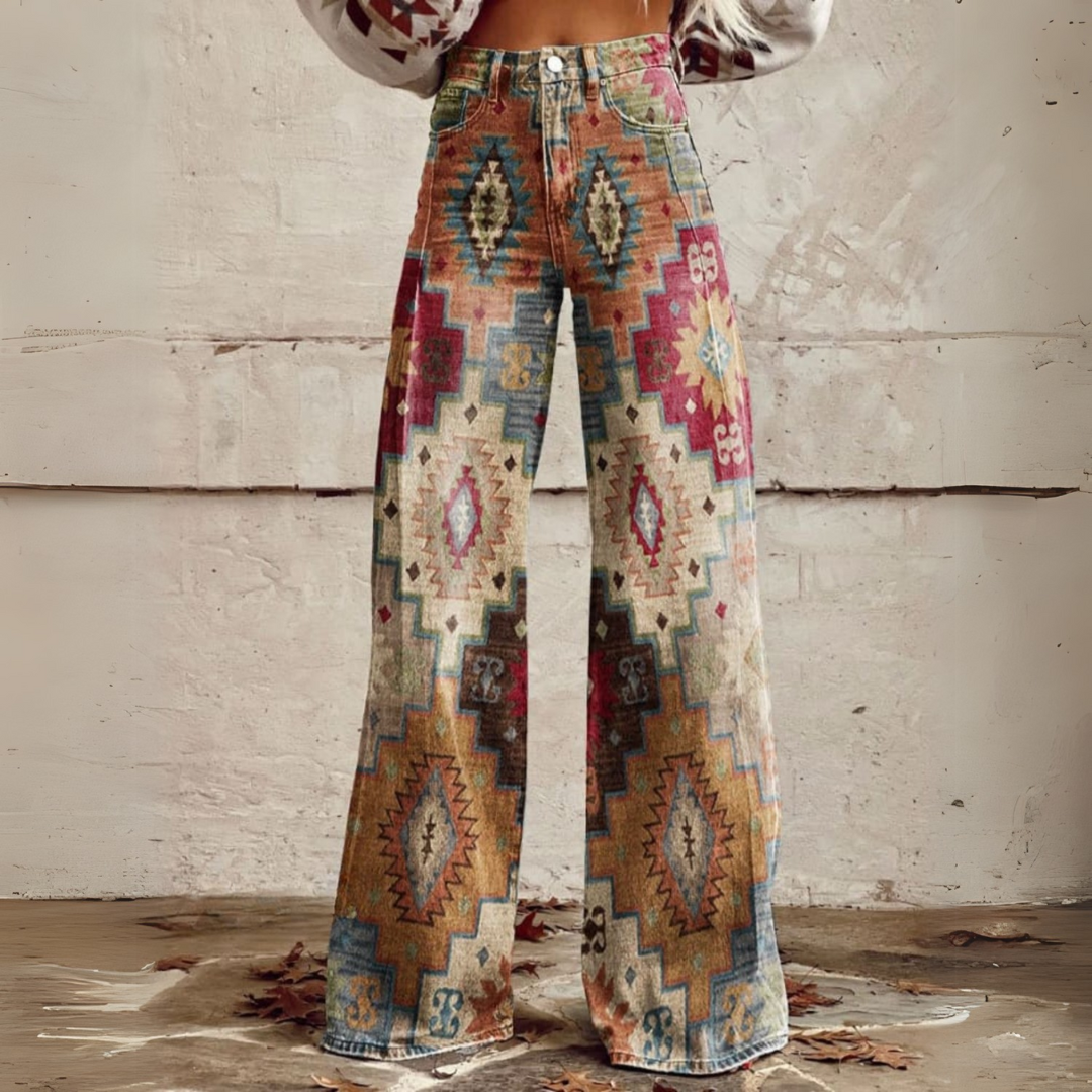 Elegante Blumenhose für den Sommer - Norina