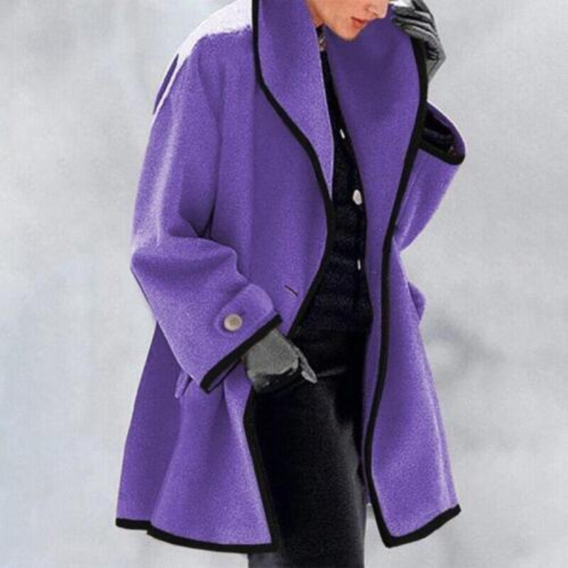ModeGeist | Damen Winter Wolle Doppelknopf Trenchcoat