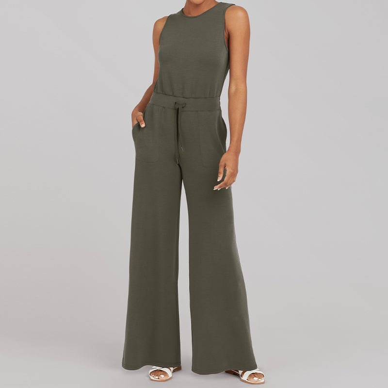 Damen-Overall Luisa: ärmelloser Jumpsuit mit O-Ausschnitt aus der Luisa-Kollektion
