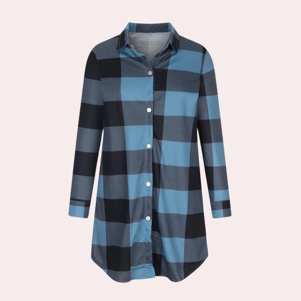 ModeGeist | Kariertes Herbstjacke in Midilänge für Damen