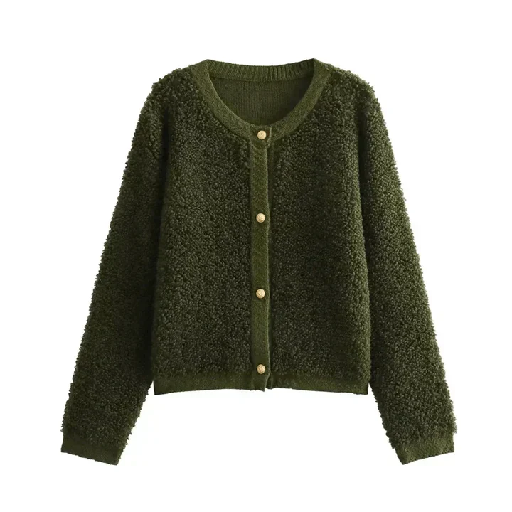 ModeGeist | Fuzzy Cardigan Weiche Textur Gemütliche Passform