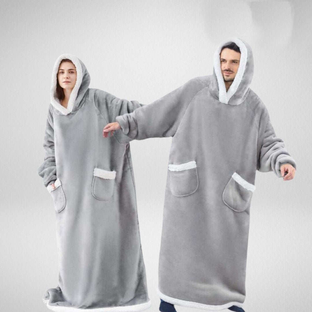 Fudus Langarm-Hoodie und Decke mit Taschen