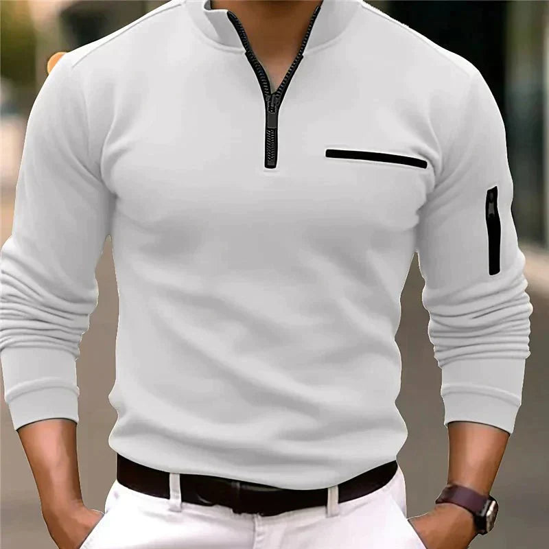 Lenard Herrenpullover mit 1/4-Reißverschluss