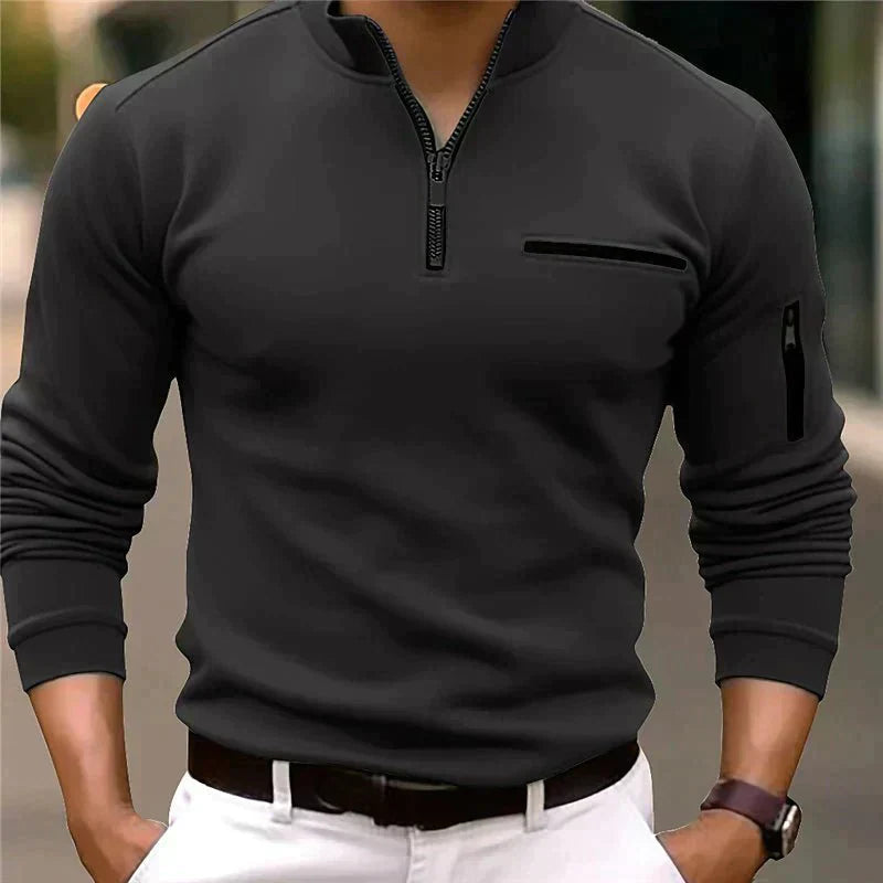 Lenard Herrenpullover mit 1/4-Reißverschluss