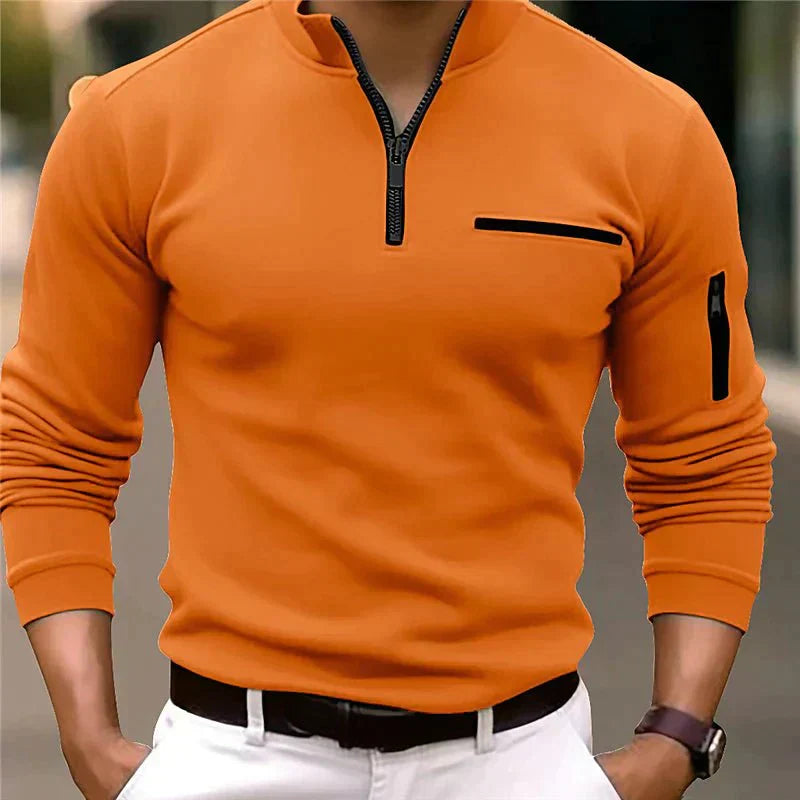 Lenard Herrenpullover mit 1/4-Reißverschluss