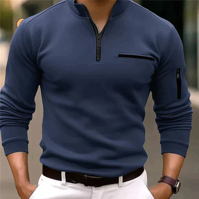 Lenard Herrenpullover mit 1/4-Reißverschluss