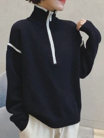 ModeGeist | Stehkragenpullover mit Reißverschluss